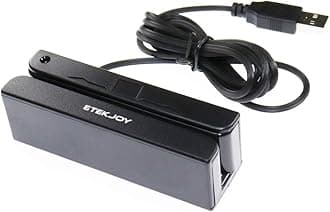 ETEKJOY USB 3-Track Magnetic Stripe Card Reader POS Credit Card Reader Swiper MagStripe Swipe Card Reader ET-MSR90
