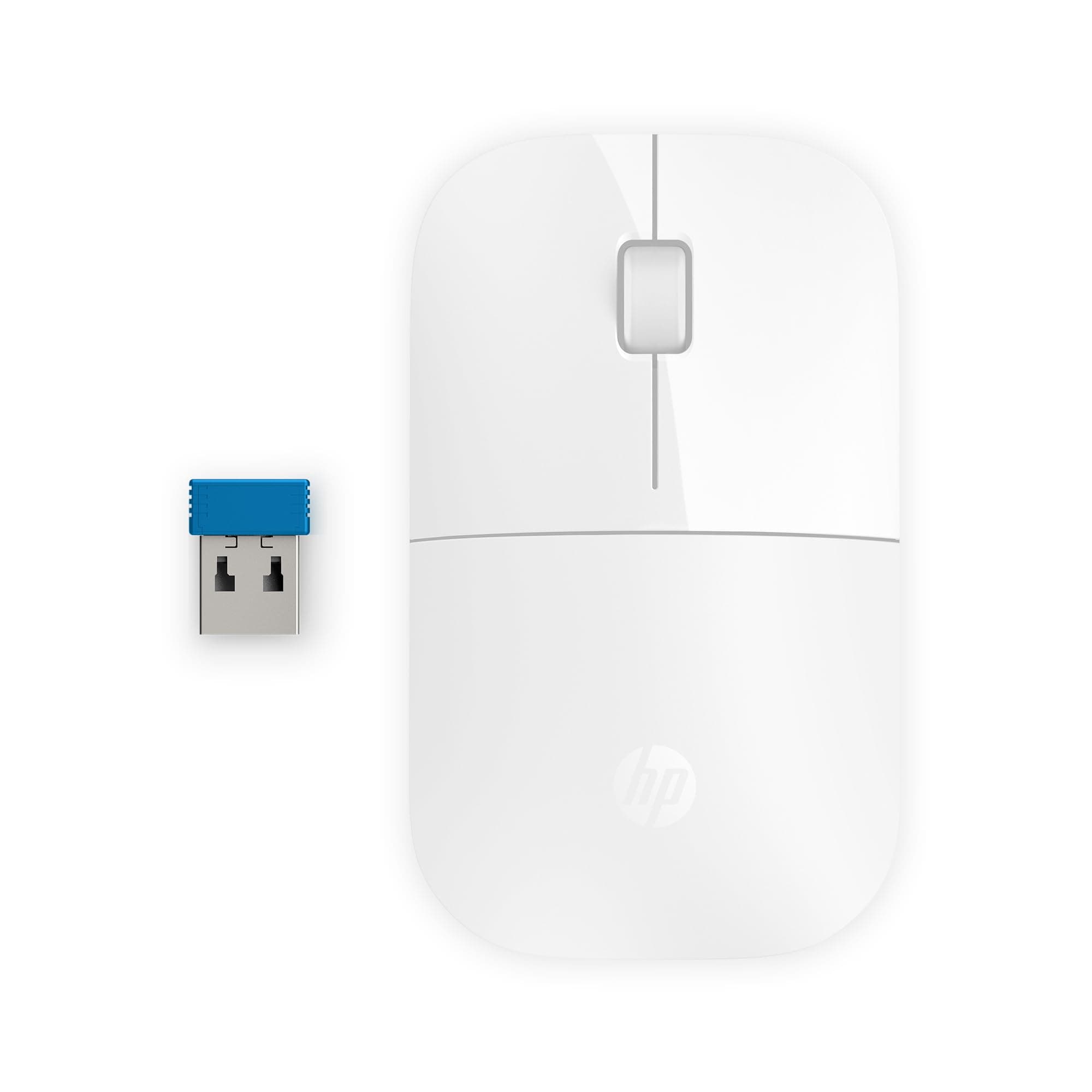 HP Z3700 Wireless Mouse | White | Slim | Multi-OS & Device Compatibility | 2.4 GHZ Connectivity | Multi-Surface Technology | Blue LED 1200 dpi Optical Sensor | Up to 16 Months Battery Life