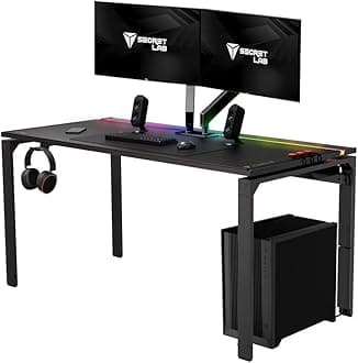 Secretlab Magnus Metal Desk | Ergonomic Gaming Desk with Magnetic Ecosystem | in-Built Cable Management Tray | Ultra-Durable Metal Desk | Black Magnetic Leatherette Desk Mat | 5-Year Warranty