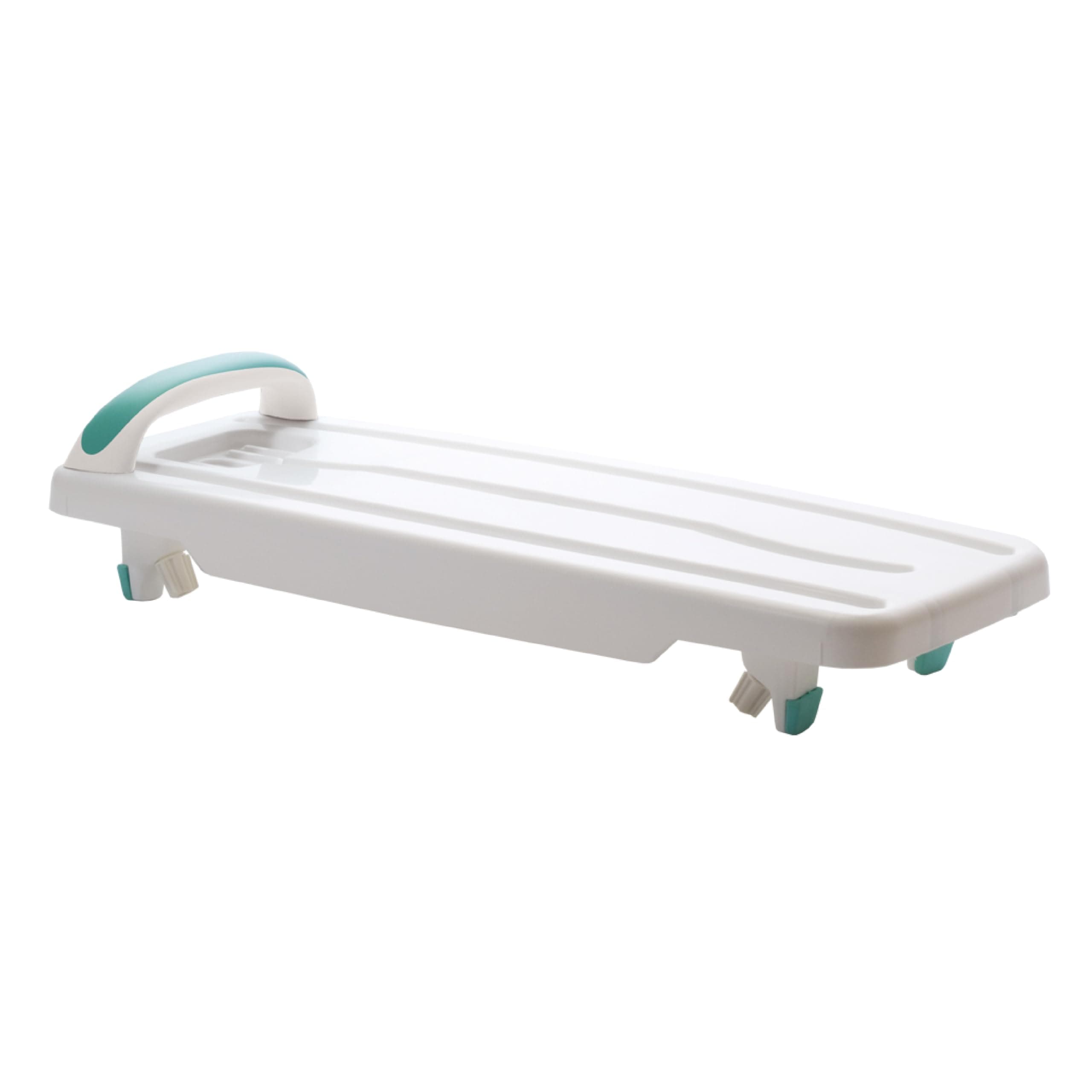 Helping Hand Kingfisher white plastic bath board with handle. Adjustable to fit 26"-28" width baths. 200kg / 31 stone weight limit. Eligible for VAT relief in the UK