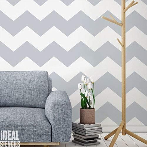 Stencil Chevron Pattern Stencil | Home Decorating Art & Craft Stencil | Paint Walls Fabrics & Furniture | 190 Mylar Reusable Stencil (M/A3/SEE IMAGES)