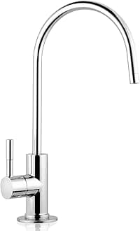 iSpring GA1-B 6.5"x11" 14oz Solid Brass Heavy Duty Water Filter Designer Faucet - EU Style High-Spout, Luxury Chrome