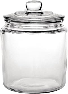 Olympia Biscotti Biscuit Cookie Jar with Lid 3.8 Litre, Clear Glass, Size: 252(H) x 200(Dia) mm - Sweets, Confectionery, Cereal, Pasta, Dry Food Storage Jar - Vintage Style, Dishwasher Safe | GG925