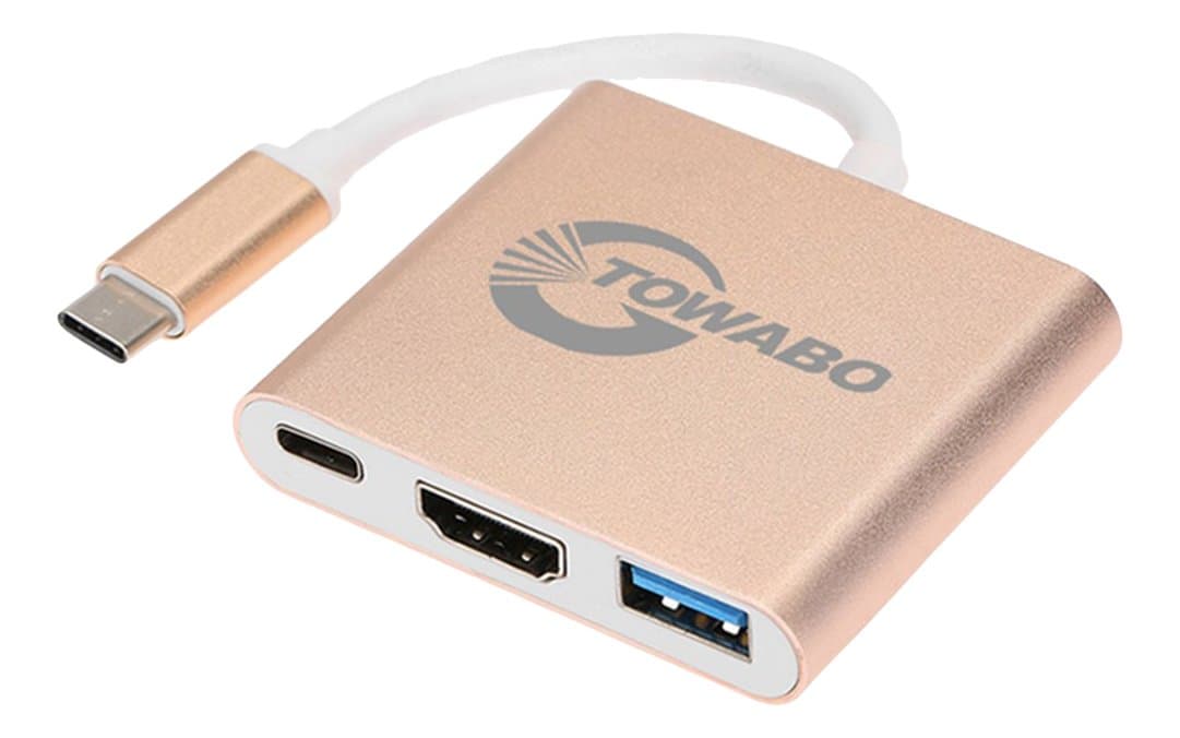 USB 3.1 Type-C to HDMI Adapter 4K Plus USB 3.0+ USB-C Charging Port Adapter Cable for New MacBook/Chromebook Pixel/Dell XPS13/Yoga 900/Lumia 950Xl/USB-C Devices to HDTV/Projector