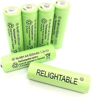 AA Size NiMH AA 600mAh 1.2V Rechargeable Batteries for Solar Lamp Solar Light (6-PCS AA 600mAh)