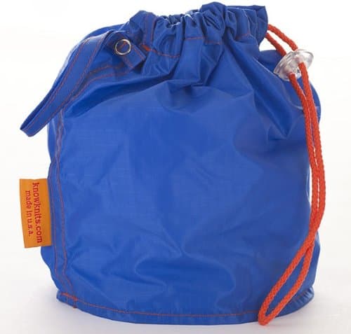 Blue Medium GoKnit Pouch Project Bag w/ Loop & Drawstring