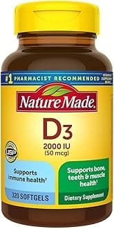 Vitamin D3 2000Iu 320 Ct. Soft Gels (Packaging May Vary)