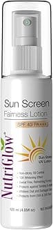 NutriGlow Liquorice Sunscreen SPF 40 PA+++ | No White Cast, Matte Finish | Tan Removal + Brightening | Non-Greasy Broad Spectrum UVA/UVB & Blue Light Protection | For Men & Women, All Skin Types | 120ml