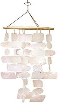 Deco 79 Wood Capiz Wind Chim W-40304, 20"H/5"W