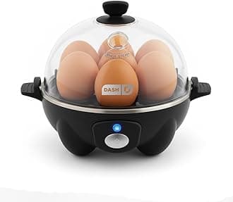 Rapid Egg Cooker - Boiler, Poacher & Steamer - Includes Measuring & Recipe Guide - Dishwasher Safe - BPA Free - Holds 7 Eggs, Black