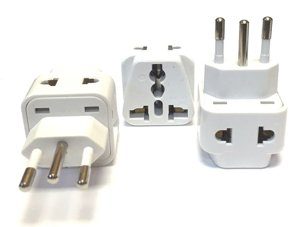 BA-13-3P Grounded Universal 2-in-1 Plug Adapter Type N for Brazil - 3 Pack