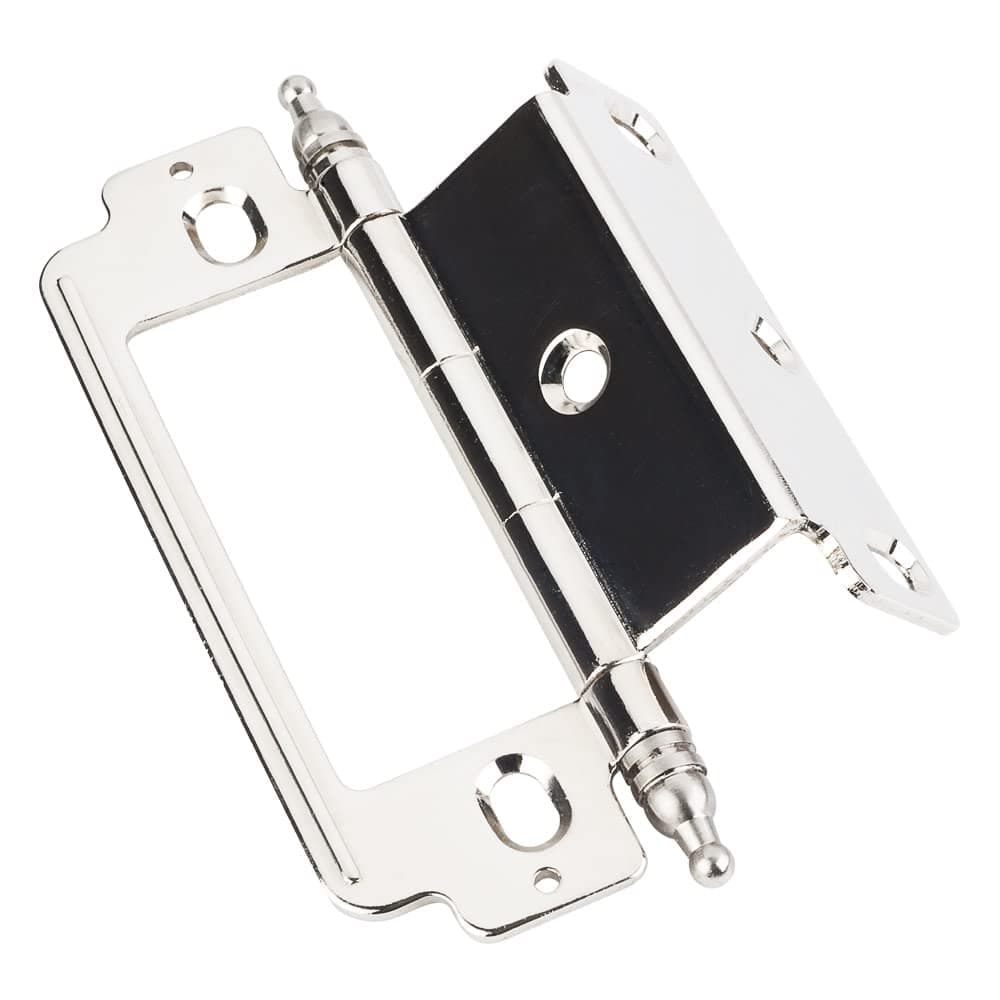 Hardware Resources 178 Full Inset Adjustable Wrap Cabinet Door Hinge with 270 Op, Polished Nickel
