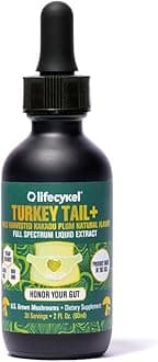 - Life Cykel -Turkey Tail Mushroom Liquid Extract Kakadu Plum- 100% Organic Turkey Tail Mushrooms-Immune Support Supplement Immune Defense Antioxidants Vitamin C Made in US, 2 Fl oz(Packaging May Vary)