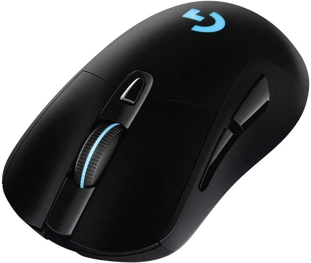 Logitech G703 LIGHTSPEED Pro-Grade Wireless Gaming Mouse, 16,000 DPI, RGB, Adjustable Weights, 6 Programmable Buttons, On-Board Memory, Long Battery Life, Compatible with PC / Mac - Black