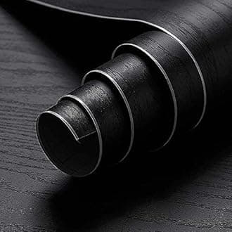 3D Texture Wallpaper | Decorative for Cabinets Countertops Kitchen,Shelves | Self Adhesive | Film Peel and Stick | Waterproof | Removable | Easy to Cut & Use | Black | 16 x 240 inch