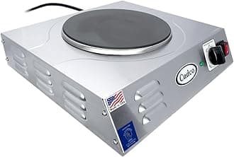 Cadco LKR-220 Countertop Heavy Duty Cast Iron 220-Volt Hot Plate, Stainless Steel, For Commercial Use,18 lbs
