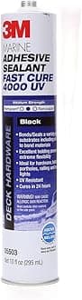 Harvard Marine 4000UV Fast Cure Sealant, Black, 10 oz. Cartridge