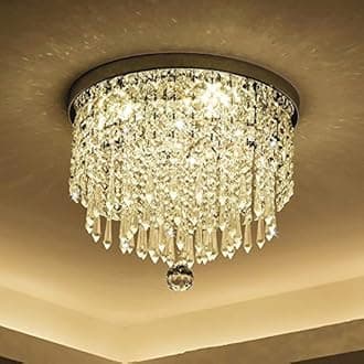 CRYSTA WORLD K9 Crystal Chandelier Modern Light Fixture(Warm White) (Design 23) L12/W12/H12