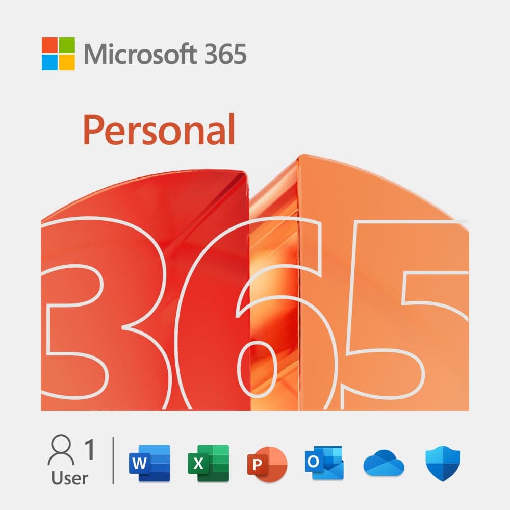 Microsoft 365 Personal -1 TB of cloud storage - Advanced security - Innovative apps with AI - 12-Month Subscription - Windows/Mac (Email delivery in 2 hours-No CD)