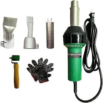 1600W Professional Industrial Hot Air Gun for Roof Waterproofing and PVC/TPO Welding - Ideal for Welding PVC/PP/PE Advertising Banner and Tent Fabric Joints-Hot Air Overlapping Welding Sets