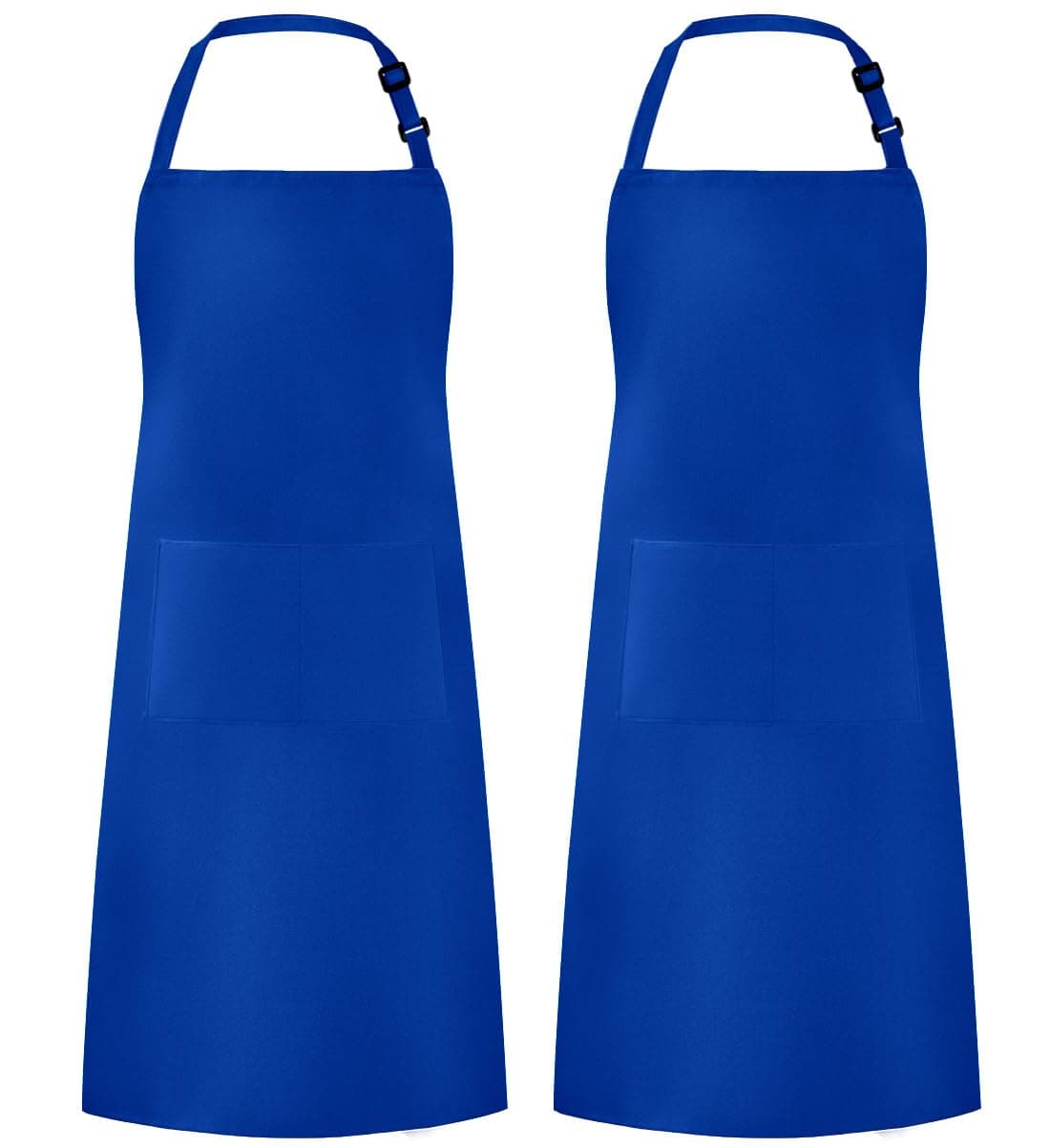 Syntus 2 Pack Adjustable Bib Apron Waterdrop Resistant with 2 Pockets Cooking Kitchen Aprons for Women Men Chef