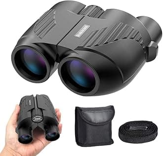 20X25 Compact Binoculars for Adults,Large Eyepiece Waterproof Binocular，Easy Focus Small Binoculars for Bird Watching,Hiking and Concert, Black