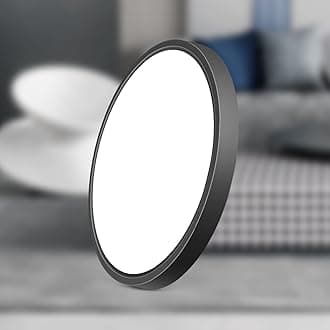 7inch LED Ceiling Light Fixture, Black 12W(120W Equiv) 5000K Daylight White Flush Mount Ceiling Lights, Super Bright, Ultra-Thin, 1500LM Ceiling Lamp for Bedroom, Kitchen, Office, Hallway