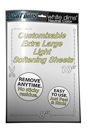 LightDims White Dims Light Dimming / Softening Sheet for Harsh LED Lights, Electronics and Appliances and more. Dims 15-30% of Light, 20cm x 27.5cm Extra Large Size.