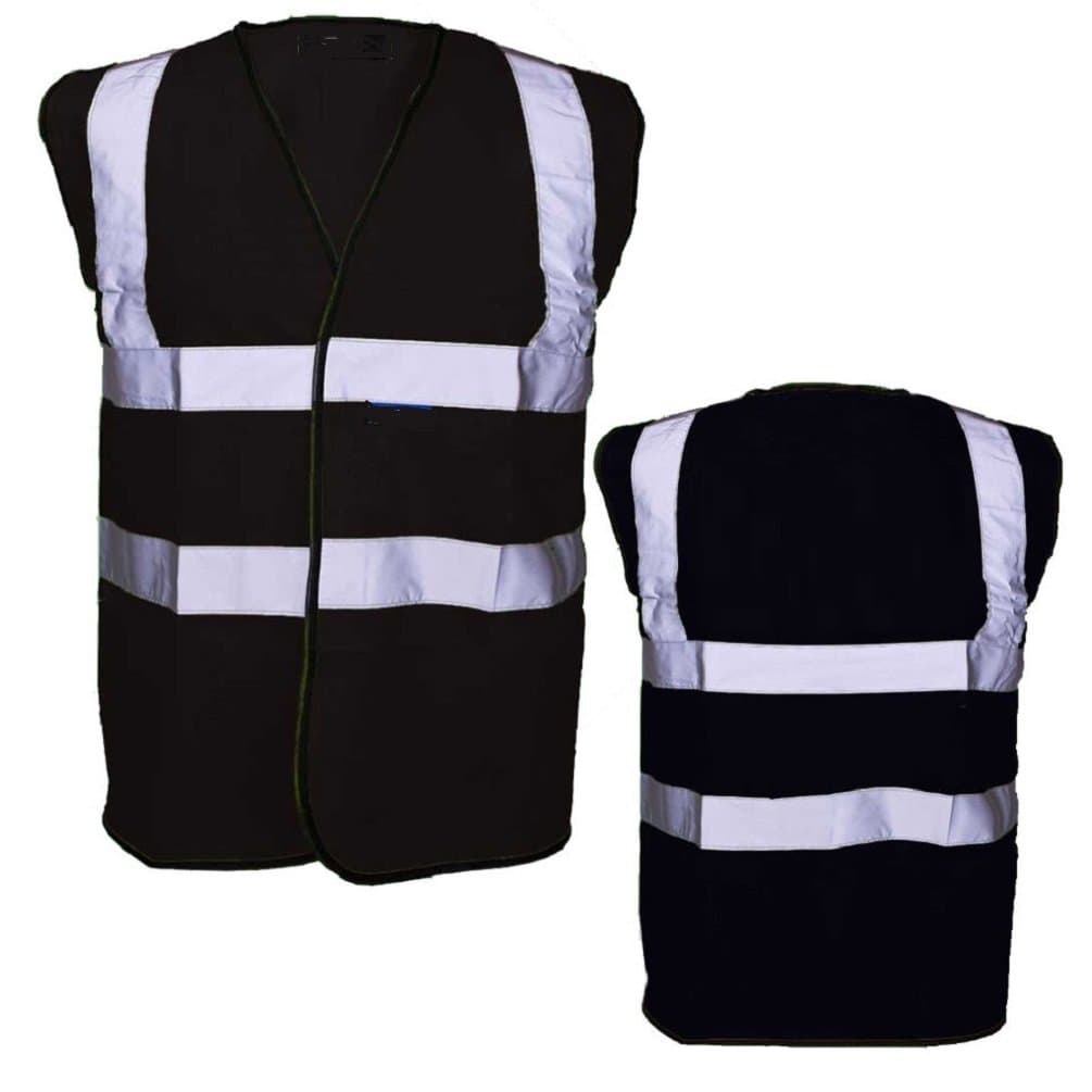 Black Hi Visibility Reflective Safety Vest