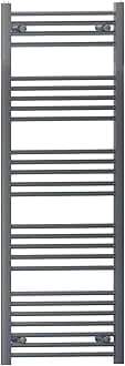 Myhomeware Anthracite Grey Heated Bathroom Towel Rail Radiator For Central Heating Elegant Designer In UK (450mm x 1400mm (h))