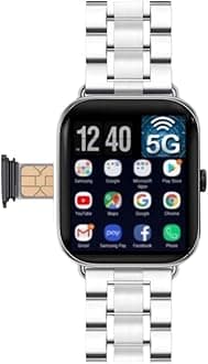 5G Ultra Android Smart watch With Camera, Android OS Pre installed apps, AMOLED Display screen | Sports and fitness Tracker 6Gb Ram 64Gb Rom With SIm Slot (3 strap) (White)