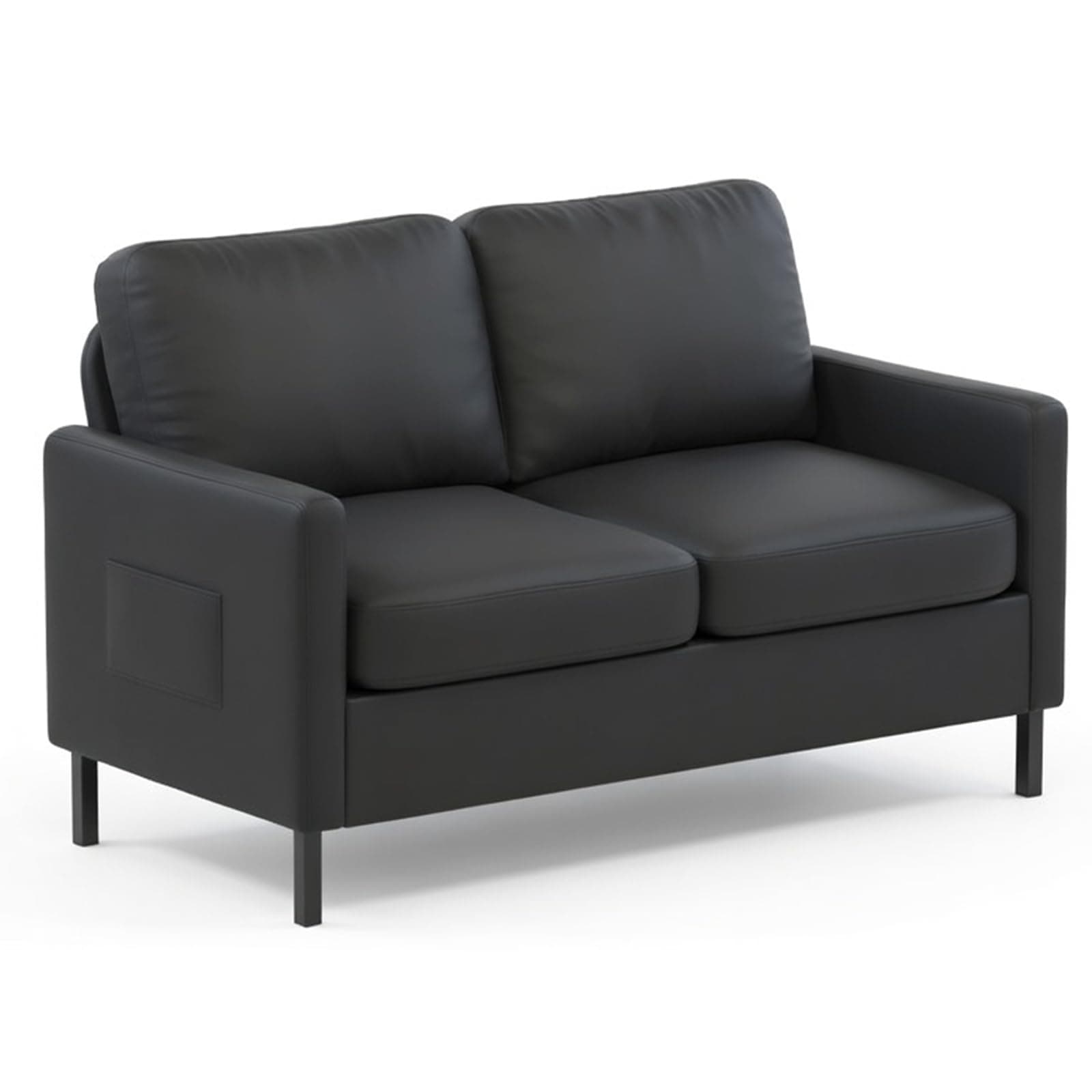 GRAVFORCE Sofa Two Seater Modern Comfy Sofa Couch Loveseat 2 Seater Small Sofas for Living Room Office Apartment Black