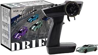 LOCHE Remote Control Car, Racing C62 1/76 Scale RC 3CH Electric RWD Drift Racing Car, High Speed 2.4G Racing Sport Car All Terrain Off-Road Truck for Birthday Gift - RTR Version