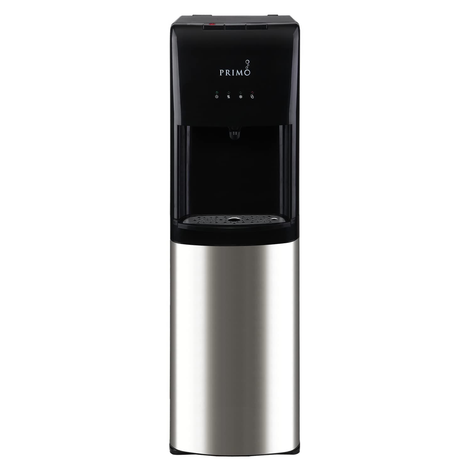 Primo Bottom-Loading Self-Sanitizing Water Dispenser, 3 Temp (Hot-Cool-Cold) Water Cooler Water Dispenser for 5 Gallon Bottle w/Child Safety Lock, Black and Stainless Steel