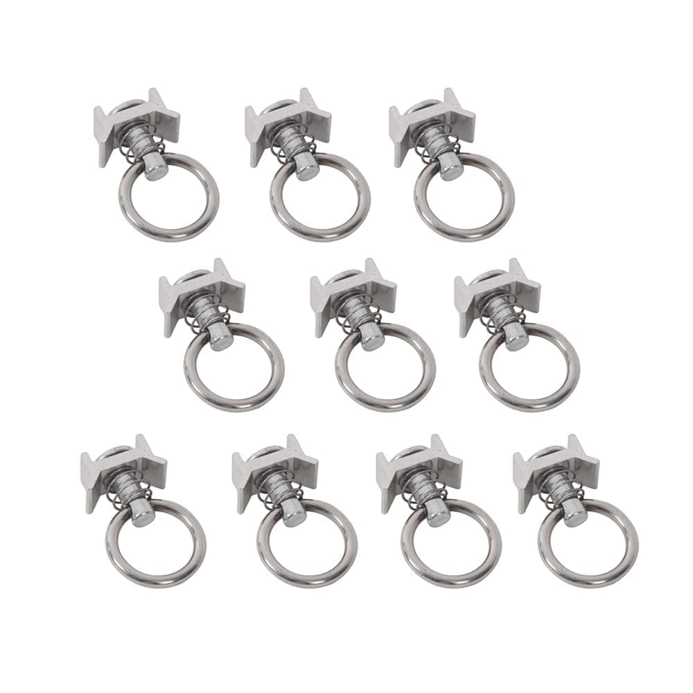 MOTO4U Single Stud Fitting L Track, 4,000 LBS Capacity,Tie Down Anchor Quick Release Ring Spring Bolt L Track for Airline Track Logistic Installation (10Packs)