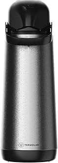 TERMOLAR LUMINA PUMP GLASS VACCUM FLASK AIRPOT Heavy Duty and , Easy to pour and easy to clean Spout, Thermal Insulation, For Indoor and Outdoor Use SILVER 1.8 LTR