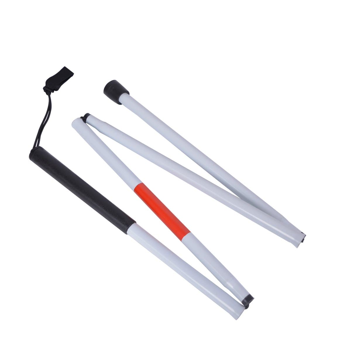 Folding Blind Cane Reflective Red Folding Walking Stick for Vision Impaired and Blind People