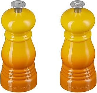 Le Creuset Classic Salt & Pepper Mill Set, Personal Use, Chip-Resistant ABS Plastic, Anti-Corrosion, 11 cm, Nectar, 44900116720000