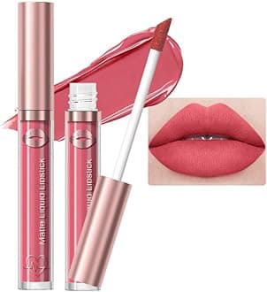 Brick Red Matte Liquid Lipstick Lipgloss for Women, Highly Pigmented Rich Colors Lip Stain, Matte Larga Duracion 24 Hour Lipstick Lip Stains Not Fade Waterproof Lipstick Makeup 08#