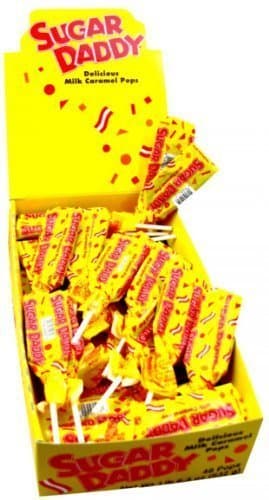 Sugar Daddy Caramel Pops, Small size, 48 count display box by SUGAR DADDY