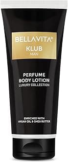 Bella Vita Luxury KLUB Man Body Perfume Lotion for Nourishing, Hydrating, Soft, Supple, Healthy Skin with Argan Oil and Shea Butter 200 ml