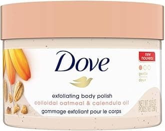 Exfoliating Body Polish Scrub for Delicate & Sensitive Skin with Oatmeal & Calendula Oil, Gently Exfoliates and Moisturizes to Reveal Instantly Soft, Smooth & Healthy Skin, Naturally Derived Ingredients, Sulfate-Free, Floral Fragrance, 298g