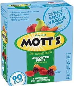 Mott's Medley Assorted Fruit Snacks (0.8 Oz., 90 ct.) Net Wt 72 Oz