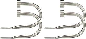 Premium Curtain Holdback, Quality Metal Decorative Curtain Holdbacks with Zinc Alloy Cap Finials,Rust-Proof, Set of 4 Window Curtain Holdbacks,Satin Nickel
