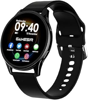 GameSir Evo Vista Premium Smartwatch 1.39" Round Display with Silicon Strep, Bluetooth Calling & Health Monitoring, Multi Sports Modes, Voice Assistant, Waterproof for Men’s & Women’s (Black)