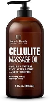 Botanic Hearth Anti Cellulite Massage Oil - Cellulite Oil for Thighs and Butt Firming - Unique Blend of Massage Essential Oils - Improves Skin Tone, Skin Firmness & Tightness - 8 fl oz