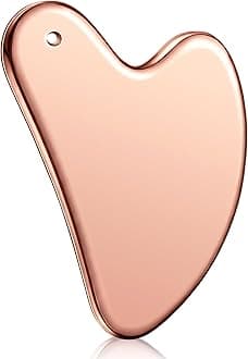 Stainless Steel Gua Sha Facial Tools Metal Guasha Tool for Face Body Jawline Shaper, Double Chin Reducer, Puffiness Reducing, Lymphatic Drainage Massager Skin Care Gift with Pouch(Pink)