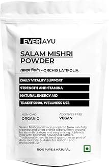 Salam Mishri Powder | Orchis Latifolia | Salep, Salab Misri, Salep Orchid | 100% Pure & Natural | Supports Strength, Stamina, Energy & Wellness | Ayurvedic Herb | 10 Gms |
