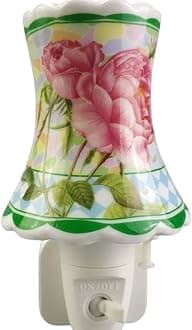 Durable and Clasic LED Night Light - Colorful Floral Ceramic Decorative Light...