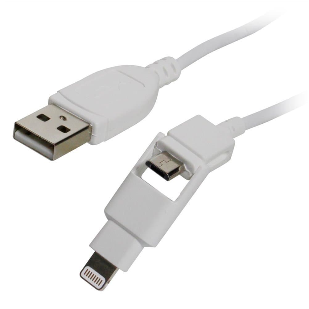 Owltech Micro USB with Lightning Cable for Change and Data Transfer Adapter Apple MFI Authentication 1.0m White Japan